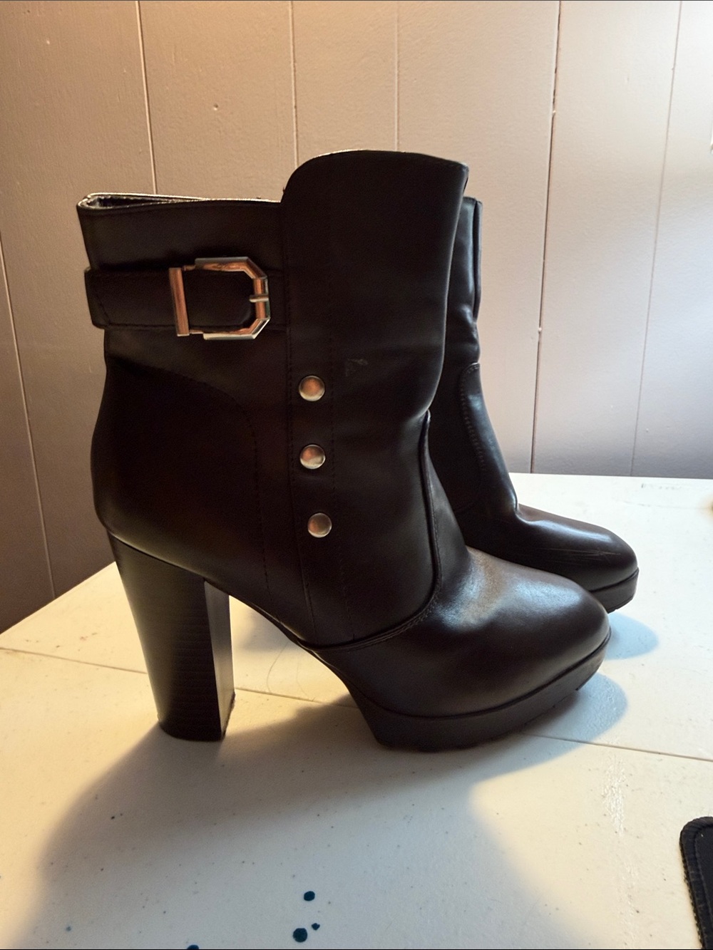Women’s Black High Heel Platform Ankle Boots